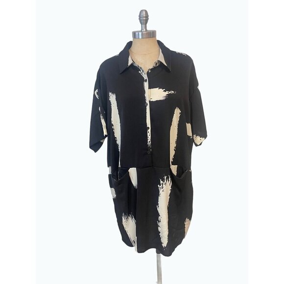 Vici x Fate Black White Abstract Mini Dress XL NWT - Picture 1 of 4